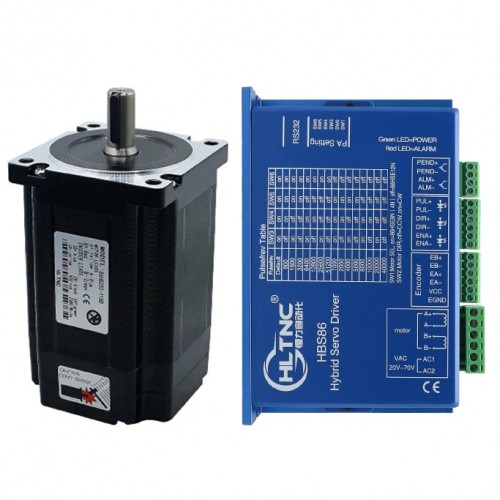 Nema 34 Closed Loop Stepper Motor Kit 86HB250-156B-HBS86 (No Brake) 12N.m With HBS86 Stepper Driver