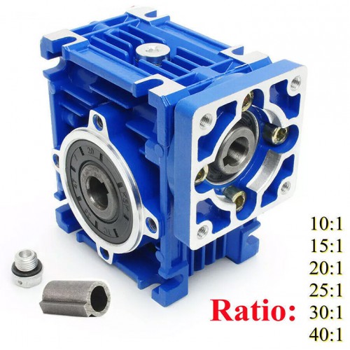 NMRV030 Worm Worm Drive Gearbox Ratio 10:1 15:1 20:1 25:1 30:1 40:1 for Nema23 Stepper Motor / Servo Motor