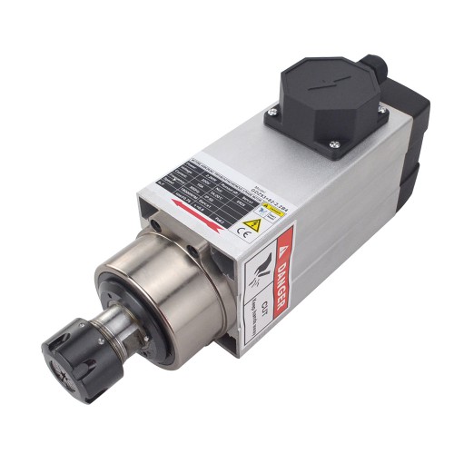 2.2KW Square Air Cooled CNC Spindle Motor GDZ93×82-2.2B4 ER25 Collet 220V 10A 18000RPM 300Hz