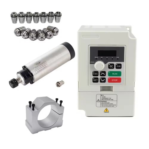 2.2KW VFD Spindle Kit 80-2.2KW-ER20 + H100-2.2 Indc. Air Cooled Spindle Motor + Variable Frequency Drive + 13Pcs ER20 Collet