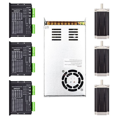 3 Axis CNC Stepper Motor Kit with 3.0Nm Nema 23 Stepper Motor & Driver & Power Supply