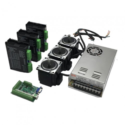 3 Axis CNC Stepper Motor Kit with 3Nm Nema 23 Stepper Motor & Motor Driver & Power Supply