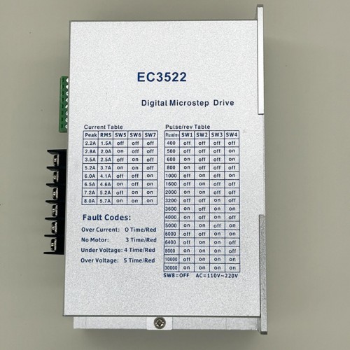 3-Phase Stepper Motor Driver EC3522 2.2-5A 110–220 VAC for Nema34 86mm Stepper Motor
