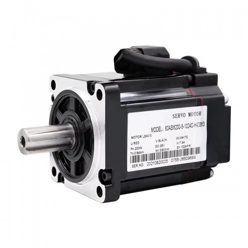 36V 200W 60mm DC Servo Motor 60ASM200-5-1024C 0.64N.m 3000 RPM L=81mm with 1024 Lines Encoder