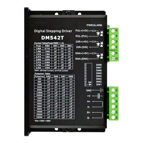 Digital Stepper Driver DM542T 1.0~4.2A 20-50VDC for Nema 17, 23, 24 Stepper Motor