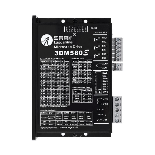 Leadshine 3DM580S Digital Stepper Driver 0.5-8.0A 20-74VDC for Neam 23, 34 3-Phase Stepper Motor