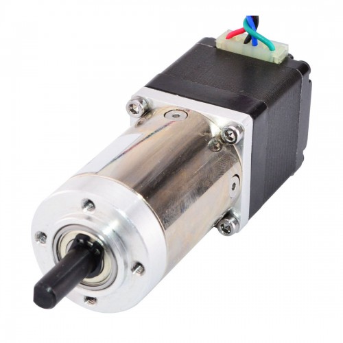 Nema 11 Geared Stepper Motor 11HS12-0674D1-PG100 0.67A with Rear Shaft, 100:1 Planetary Gearbox, 3Nm Max Permissible Torque