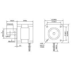 Nema 17 Bipolar Stepper Motor 17HS13-0404S1 26Ncm 0.4A 1.8 deg 42×42×34mm 4 Wires