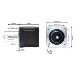 Nema 17 Bipolar Stepper Motor 17HS15-1504S-X1 45Ncm 12V 1.5A 42×42×39mm 4 Wires with 1m Cable and Connector