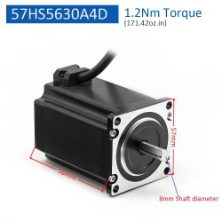 Nema 23 Stepper Motor 57HS56/80/11230A4 1.2Nm/2Nm/3Nm 1.8 Deg 4-Wires for 3D Print/CNC Router Mill