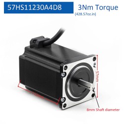 Nema 23 Stepper Motor 57HS56/80/11230A4 1.2Nm/2Nm/3Nm 1.8 Deg 4-Wires for 3D Print/CNC Router Mill