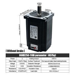 Nema 34 Closed Loop Stepper Motor Kit 86HB250-118B-HBS86 (No Brake) 8N.m with HBS86 Stepper Driver