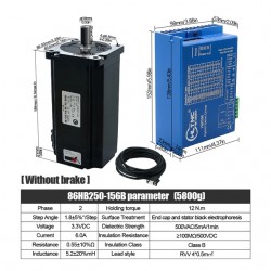 Nema 34 Closed Loop Stepper Motor Kit 86HB250-156B-HBS86 (No Brake) 12N.m With HBS86 Stepper Driver