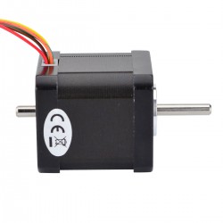 Nema Size 17 Dual Shaft Stepper Motor 17HM19-0406D 32Ncm 0.4A 0.9 deg 42×42×39mm 6 Wires