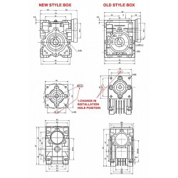 NMRV030 Worm Drive Gearbox 5:1 10:1 20:1 30:1 50:1 Fit Nema 23 Stepper / Servo Motor