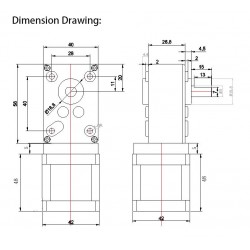 Oukeda Nema 17 Worm Gearbox Stepper Motor OSP001485 with 17:1/30:1/50:1/75:1/100:1/290:1/500:1 Worm Gearbox