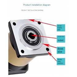 PFN60-160 Series Hollow Hole Output Planetary Gearbox Ratio 3:1 - 100:1 Fit NEMA 23, 34 Stepper Motor 80/110/130/180mm Servo Motor