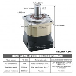 PGH090 Series Helical Planetary Gearbox PGH90-L2 Ratio 15:1 - 100:1 for Nema 34 Stepper Motor / 80-90mm Servo Motor