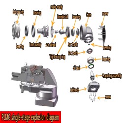 PLMG042 Series Nema 17 Right Angle Servo Planetary Gearbox 3:1 - 100:1 for Nema 17 Stepper Motor / 40mm Servo Motor