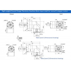 PVE060 Series Nema 23 Right Angle Servo Planetary Gearbox 3:1 - 100:1 Fit Nema 23 Stepper Motor/60mm Servo Motor