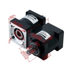 PX60 Series Nema 24 Planetary Gearbox Ratio 3:1 - 216:1 Input Shaft 14mm Output Shaft: 14mm