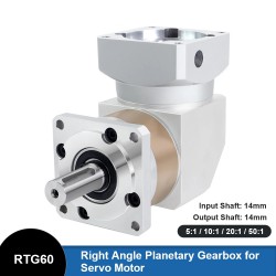 RTG60 Series Nema 24 Right Angle Servo Planetary Gearbox Ratio 5:1/10:1/20:1/50:1 for 60mm Servo Motors