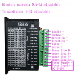 TB6600 Stepper Motor Driver 9-40VDC 0.5A-4A 2 Phase for NEMA 17, 23, 24 Stepper Motor