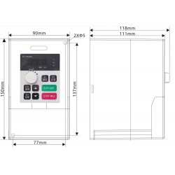 2.2KW 3HP Variable Frequency Drive H100-2.2C2/S2/T4 110V/220V/380V Single Phase To 3 Phase Spindle Drives