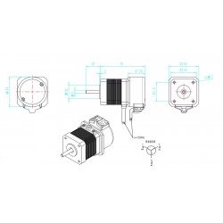 24V 64W 42mm DC Servo Motor 42JSF330AS 1.56A 0.2N.m 3000RPM L=70mm with 1000 Lines Encoder