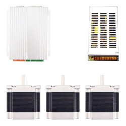 3 Axis CNC Stepper Motor Kit with 1.26Nm Nema 23 Stepper Motor & TB6560 Driver & Power Supply