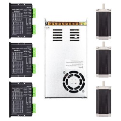 3 Axis CNC Stepper Motor Kit with 3.0Nm Nema 23 Stepper Motor & Driver & Power Supply