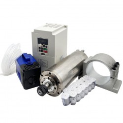 3KW VFD Spindle Kit JGD-100A-3.0KW + H100-3.7 Indc. Water Cooled Spindle Motor + VFD + Water Pump + 13Pcs ER20 Collet + Bracket