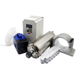 3KW VFD Spindle Kit JGD-100A-3.0KW + H100-3.7 Indc. Water Cooled Spindle Motor + VFD + Water Pump + 13Pcs ER20 Collet + Bracket