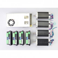 4 Axis CNC Stepper Motor Kit with Nema 24 Stepper Motor 3.1Nm with Driver + Power Supply-Update