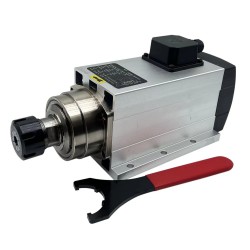 4.5KW VFD Spindle Kit JGF-60-24Z/4.5 + H100-5.5S2/T4 Indc. Air Cooled Spindle Motor + Variable Frequency Drive + 13Pcs ER32 Collet