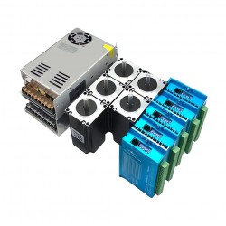 5 Axis Closed Loop Stepper Motor Kit with 57HB250-112B Nema 23 Motor & HB8080C Driver & S350-24 Power Supply