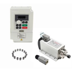 800W VFD Spindle Kit GDZ80X73-0.8 + H100-0.75 Indc. Air Cooled Spindle Motor + Variable Frequency Drive + 13Pcs ER11 Collet