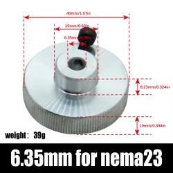 Aluminum Alloy Stepper Motor Handwheel 5mm/ 6.35mm/8mm/14mm for Nema 17 / 23 / 34 Stepper Motor