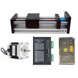Ballscrew Motorized Linear Slides Actuator Kit 1.2Nm/2Nm/3Nm Stroke 100mm - 300mm with Nema 23 Motor, Driver & Power Supply