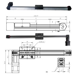 Belt Driven Linear Actuator Kit FPB30 Belt Drive Motorized Linear Slides Actuator with Nema 17 Stepper Motor
