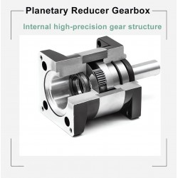 DLF Series Nema 23 Planetary Gearbox Ratio 4:1 - 100:1, Input Shaft 6.35mm/ 8mm