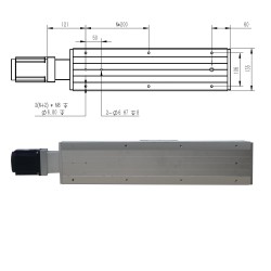 Double Rail Linear Actuator FCH140 Ball Screw Linear Slide Rail 50-1250mm with 1000W Servo Motor