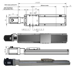 Double Rail Linear Actuator FCH140 Ball Screw Linear Slide Rail 50-1250mm with 1000W Servo Motor