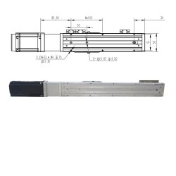 Double Rail Linear Actuator FCH60 Ball Screw Linear Slide Rail 50-1000mm with 400W Servo Motor