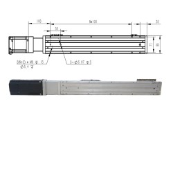 Double Rail Linear Actuator FCH90 Ball Screw Linear Slide Rail 50-1100mm with 750W Servo Motor