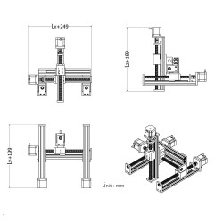 Gantry Linear Guide Stage Stroke Motorized Linear Slides Actuator XYZ Slide Table X=100mm,Y=100mm, Z=50mm
