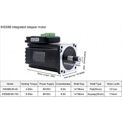 JMC iHSS86-80-100 NEMA 34 Closed Loop Integrated Stepper Motor 1.8 Deg 9.8 Nm 6A 80V 2 Phase