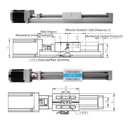 Linear Slide Rail Linear Ball Screw Actuator FSK40J 50-1000mm with Nema 23 Stepper Motor