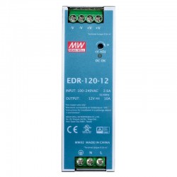 MeanWell EDR-120-12 DIN Rail SMPS Power Supply 12VDC 120W 10A