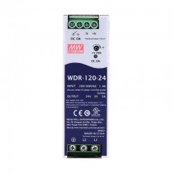 Meanwell WDR-120-24 DIN Rail SMPS Power Supply 24VDC 5A 120W